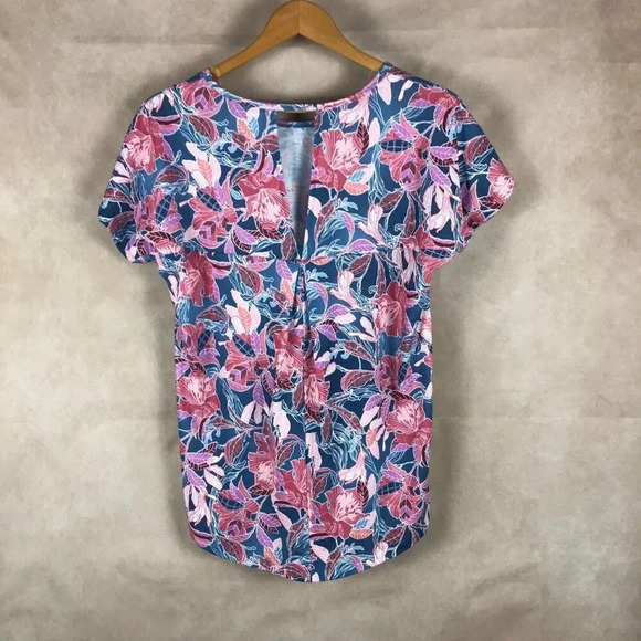 IDEOLOGY Floral Short Sleeve T-shirt NWOT SMALL - Picture 4 of 12